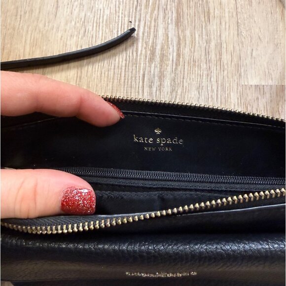 Kate Spade Leila Small Pebbled Leather Crossbody Black - Picture 4 of 7
